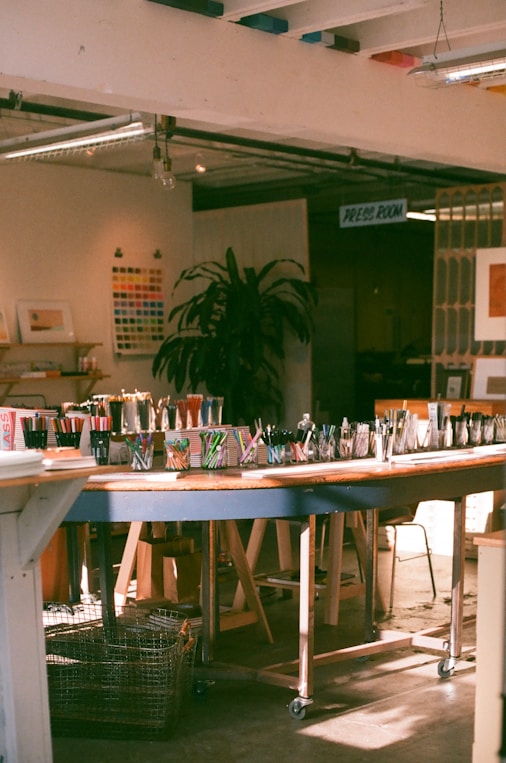 Professional nail salon setup with tools and equipment