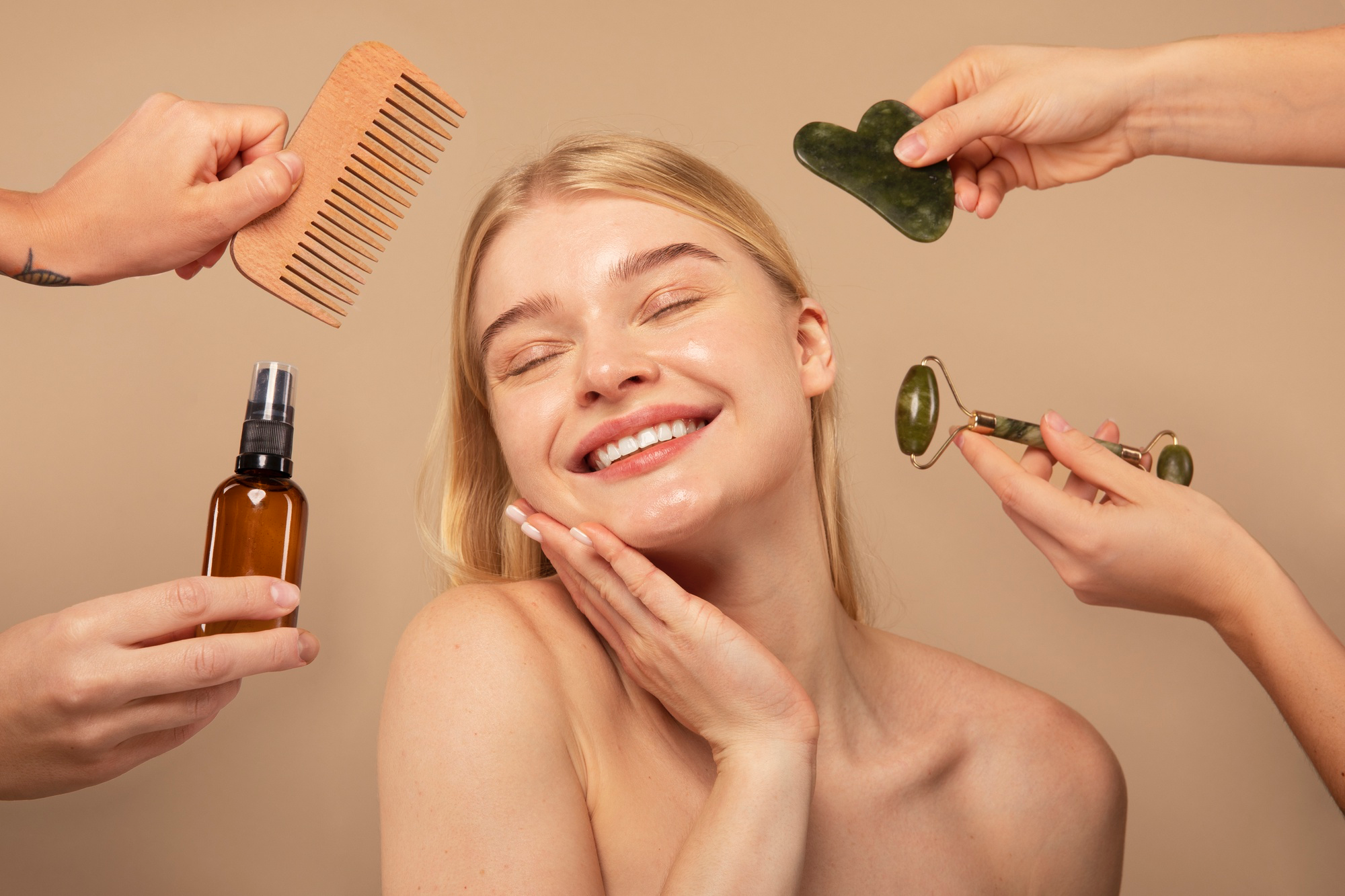 Collection of nail care tools and products